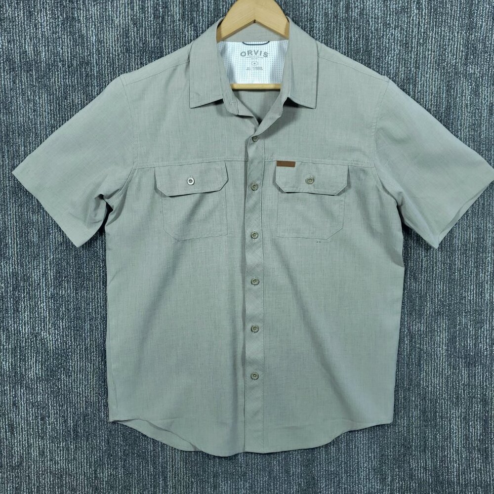 Orvis Classic Collection Men's Sz M Short Sleeve Button Front Shirt Casual